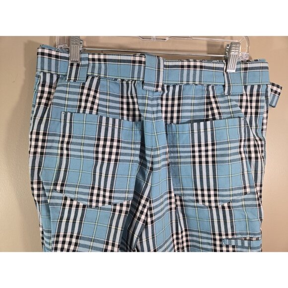 Urban Outfitter's Blue & Black Plaid Cropped Pant, Size 32 Preppy Girly - Picture 4 of 9